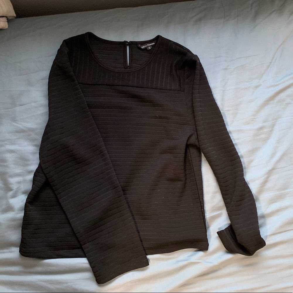 Black and sheer striped shirt